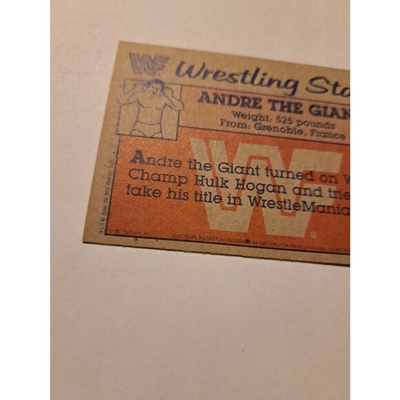 Vintage 1987 WWF Andre the Giant Wrestling Trading Card Titan Sports Raw - Picture 3 of 3